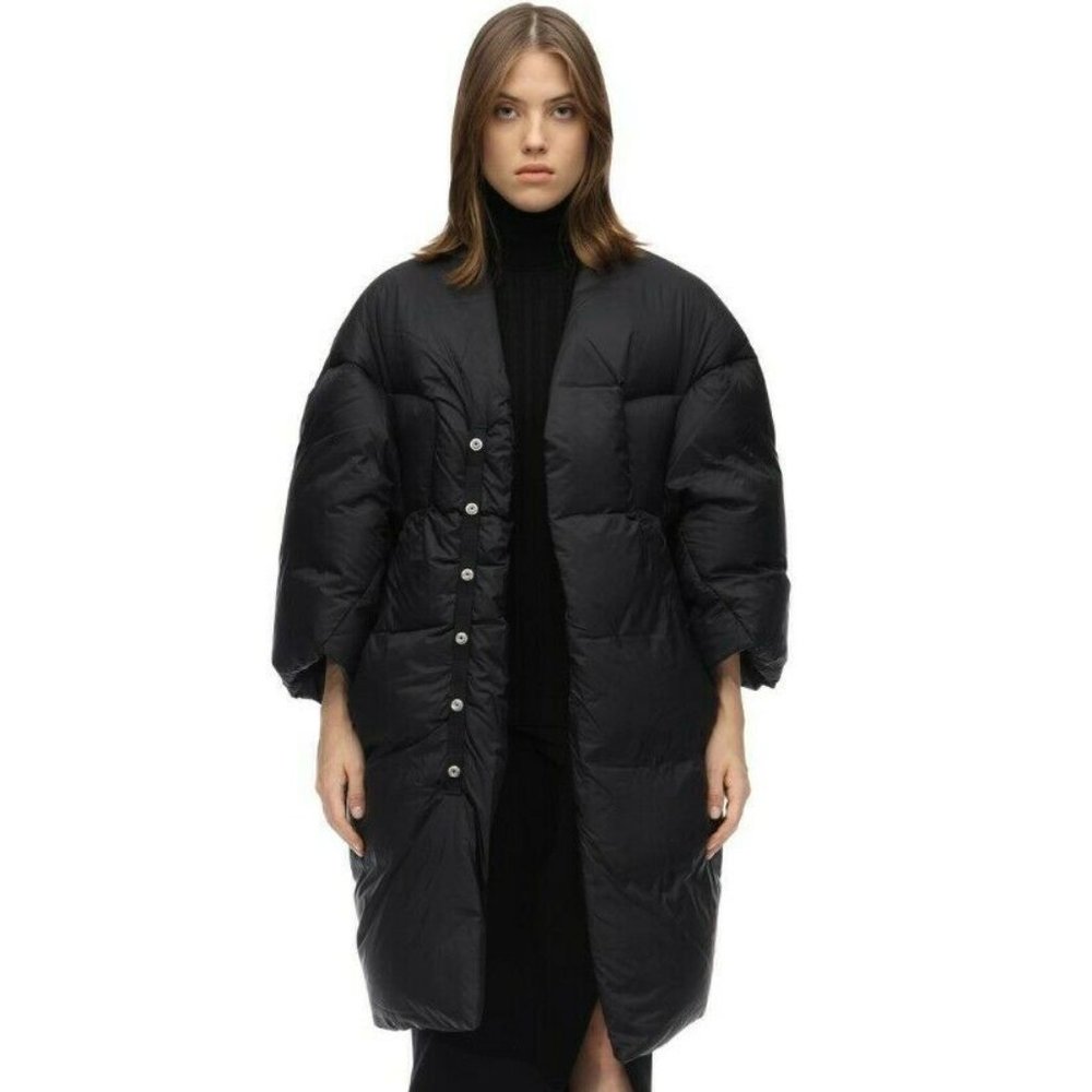 $2680 Rare RICK OWENS Women's Black Down Coat